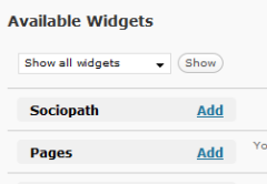 select widgets